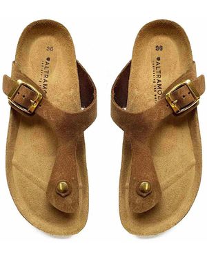 Altramoda Redressing the World Anatomical Fusbett Toe-Post Slippers - Brown