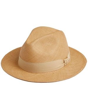 Dasmarca Hats Dasmarca Riley Genuine Panama Straw Trilby Hat For - Sand - Natural