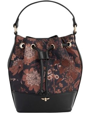 Fable England Deco Blooms Bucket Bag - Black