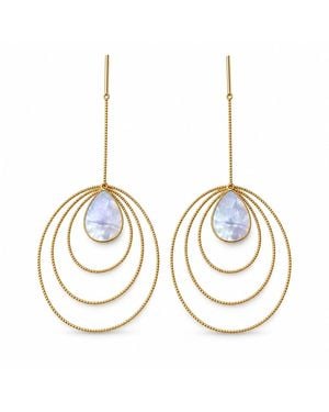 Adha Zelma Mad River Mist Mother-Of-Pearl Statement Earrings - Metallic