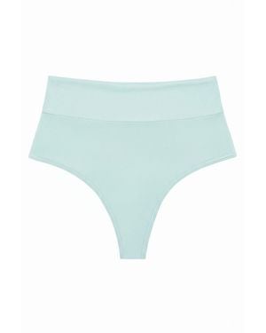 Montce Seafoam Silkie Added Coverage High Rise Bikini Bottom - Blue