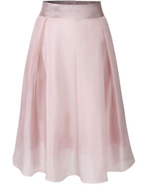 Smart and Joy Neutrals Flared Organza And Satin Skirt - Pink
