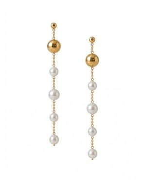 Jaredjamin Nora Dangle Pearl Earrings - Metallic