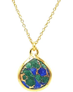 Sophelia Vermeil Plated Azurite & Malachite Pendant Charm Necklace - Blue