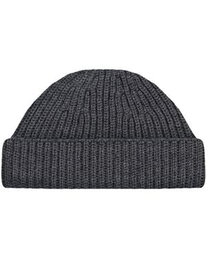 Paul James Knitwear Heavyweight Extra Fine Merino Caster Fisherman Beanie - Blue