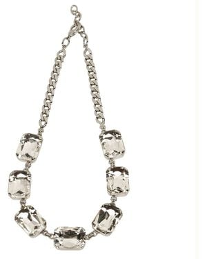 Addicted Neutrals Pax Plated Necklace With Crystals - Metallic