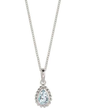 Charlotte's Web Jewellery March Birthstone Sterling Necklace - Metallic
