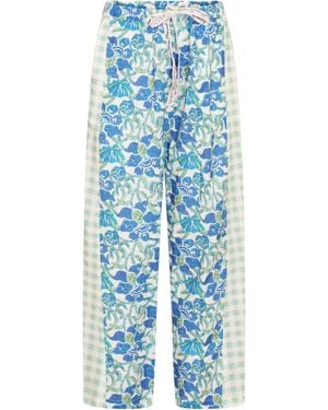 NoLoGo-chic Mix Match Chelsea & Check Trousers Cotton Multi - Blue
