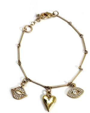 Rachel Nathan Chain: Love Letter Bracelet - Metallic