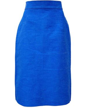 Couture to Your Door Upcycled Denim Pencil Skirt - Blue