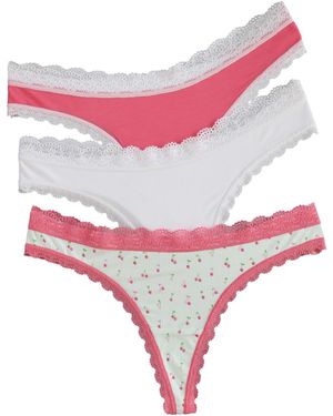 Bumboo London Three-Pack Thongs Cherry Collection - Red