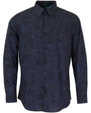 lords of harlech Morris Madrid Paisley Shirt - Blue