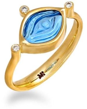 Myrto Katramadou Jewellery Aegean Eye – Topaz Ring - Blue
