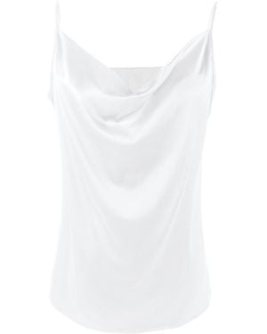 Soft Strokes Silk Pure Mulberry Silk Cowl Neck Camisole, Spaghetti Strap - White