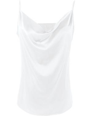 Soft Strokes Silk Pure Mulberry Silk Cowl Neck Camisole, Spaghetti Strap - White