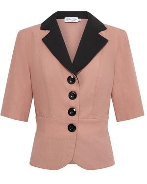 Deer You Iris Igniting Short Sleeve Jacket Shirt - Pink