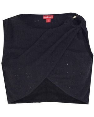 No'design Myth Buckle Detail Crop Top - Blue