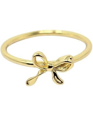 Harfi Bow Tie Bowknot Thin Plated Stacking Ring - Metallic