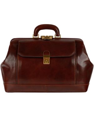 Time Resistance Italian Leather Doctor Bag For - Brown