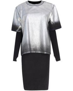 Circular Path Doubled Layer Dress - Grey