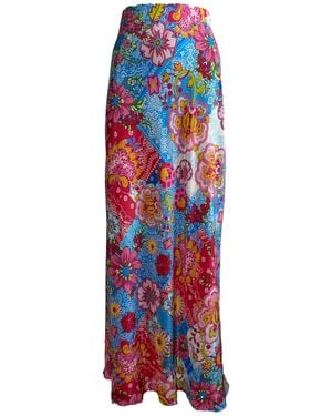Introvertie VIENNA Oia Bias Cut Silk Maxi Skirt - Red
