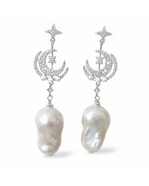 Ninemoo Moonlit Bloom Baroque Pearl Earrings - Metallic