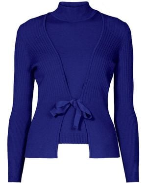 Rumour London Erika & Erin Two-Piece Merino Wool Set - Blue