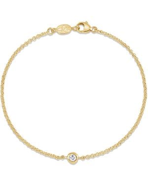 Dower & Hall Single Sapphire Dewdrop Chain Bracelet - Metallic