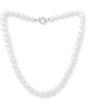 Pearls of the Orient Online Gratia Cultured Freshwater Pearl Necklace With Sterling Spring Clasp - White