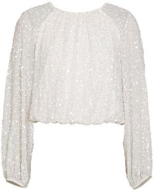 Rose & Nancy Zara Ivory Sequin Blouse - White