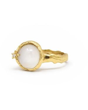 Vintouch Italy Ad Astra Moonstone Ring - Metallic