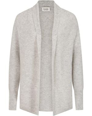 Loop Cashmere Relaxed Edge To Edge Cardigan - White