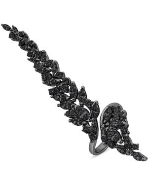 SALLY SKOUFIS Renaissance Ring With Made Cz Diamond Stimulant - Black
