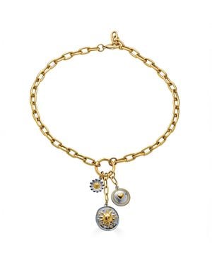 Loni Paul Jewelry Mixed Metal Charm Cluster Necklace - Metallic