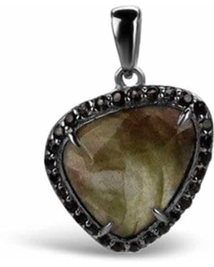 Bellus Domina Sterling Labradorite And Smoky Quartz Pendant - White