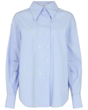 Lily and Lionel Dapper Double Placket Stripe Shirt - Blue