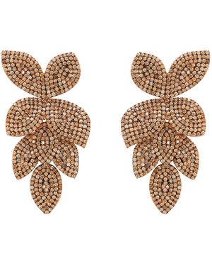 LÁTELITA London Rose Neutrals Petal Cascading Flower Clip On Earrings Rosegold Champagne Cz - Metallic