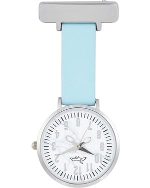 Bermuda Watch Company Annie Apple Marble & Leather Nurse Fob Watch - Blue