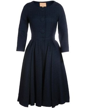 Santinni 'Lady' Italian Wool Swing Dress Coat - Blue