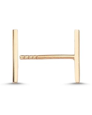 Ecce | Artisan Diamonds 14K Solid Single Thin Rod Earring - White