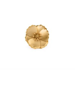 Meraki by Rashmi Bajaj Daylily Plated Chunky Ring - Metallic