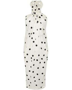 The Summer Edit Sienna Silk Bandeau Dress - White