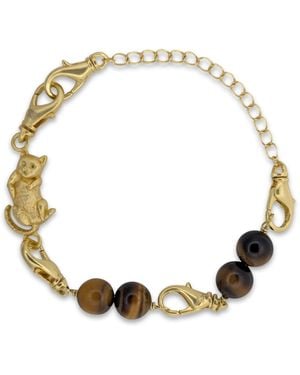 Frenvyrn Cat Convertible Tiger's Eye Bracelet Bag Charm Small - Metallic