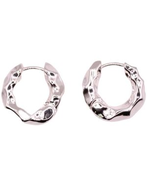 Urbane Jewelry Studio Hammered Hoop Earrings - Metallic