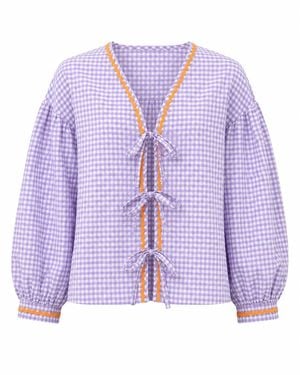Mind Traveler Marta Gingham Blouse - Purple