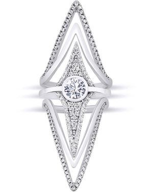 Najiba Trinova Three Piece Ring Set - White