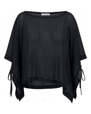 Serotone Swim Swim Cover Up Mesh Rectangle Top - Black
