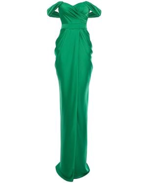 Acob a Porter Draped Maxi Dress - Green