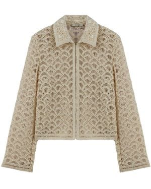 Nocturne Cropped Lace Jacket - Natural