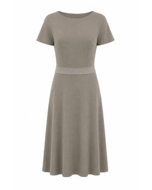 Conquista Defined Waist A-Line Dress - Grey